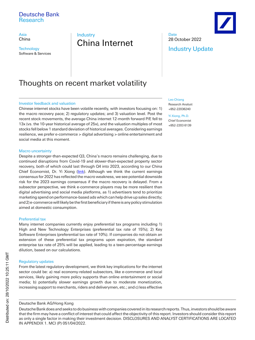 Deutsche Bank-China Internet Thoughts on recent market volatility-98961260Deutsche Bank-China Internet Thoughts on recent market volatility-98961260_1.png